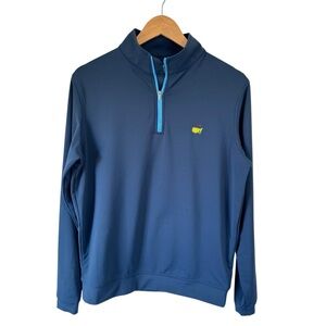 Masters by Peter Millar 1/4 Quarter Small S Blue Zip Golf Pullover Augusta